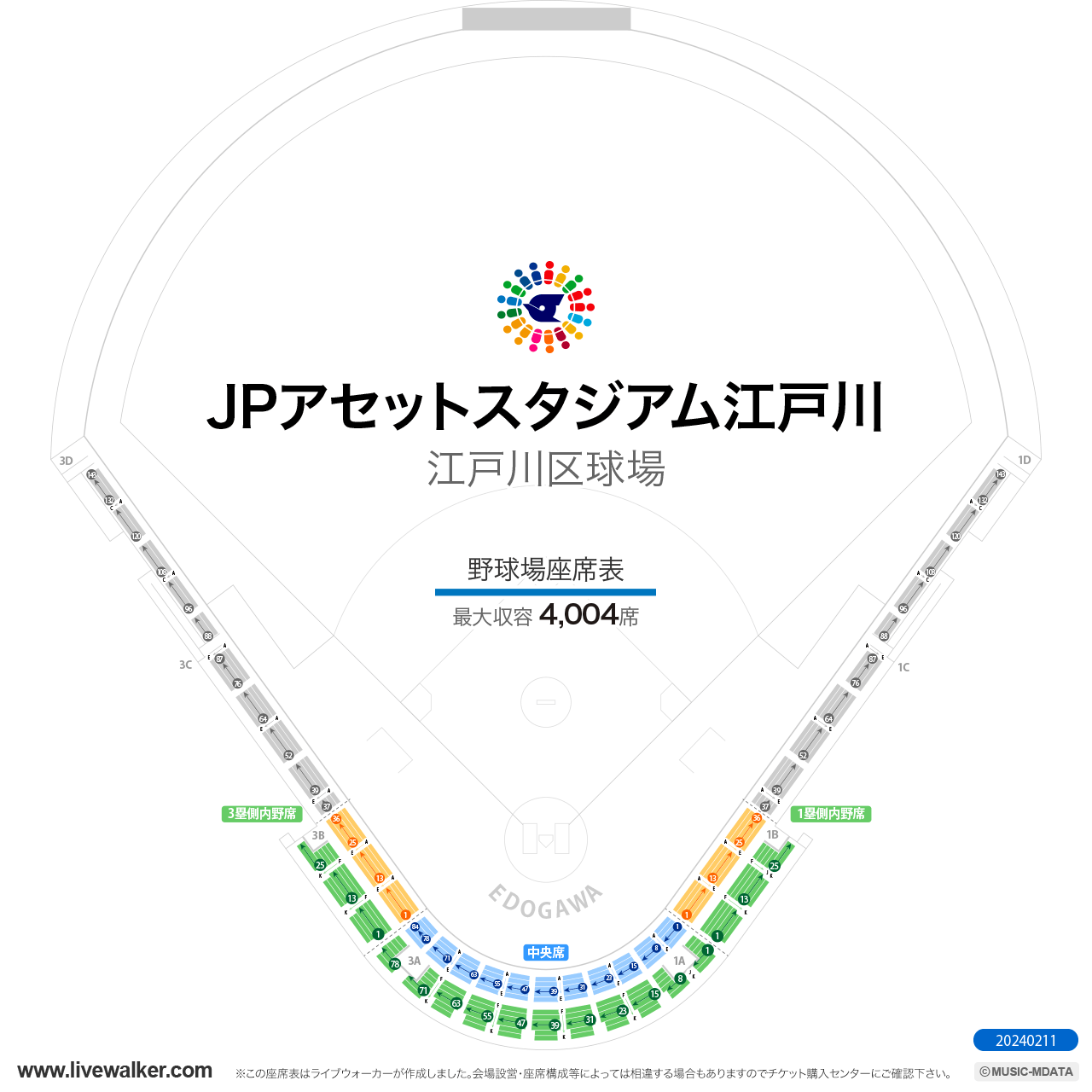 江戸川区球場の座席表