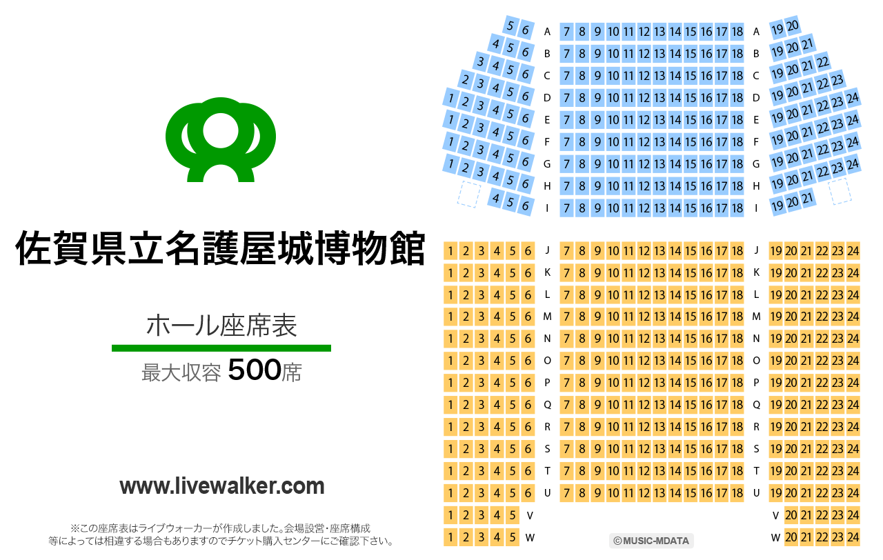 佐賀県立名護屋城博物館の座席表
