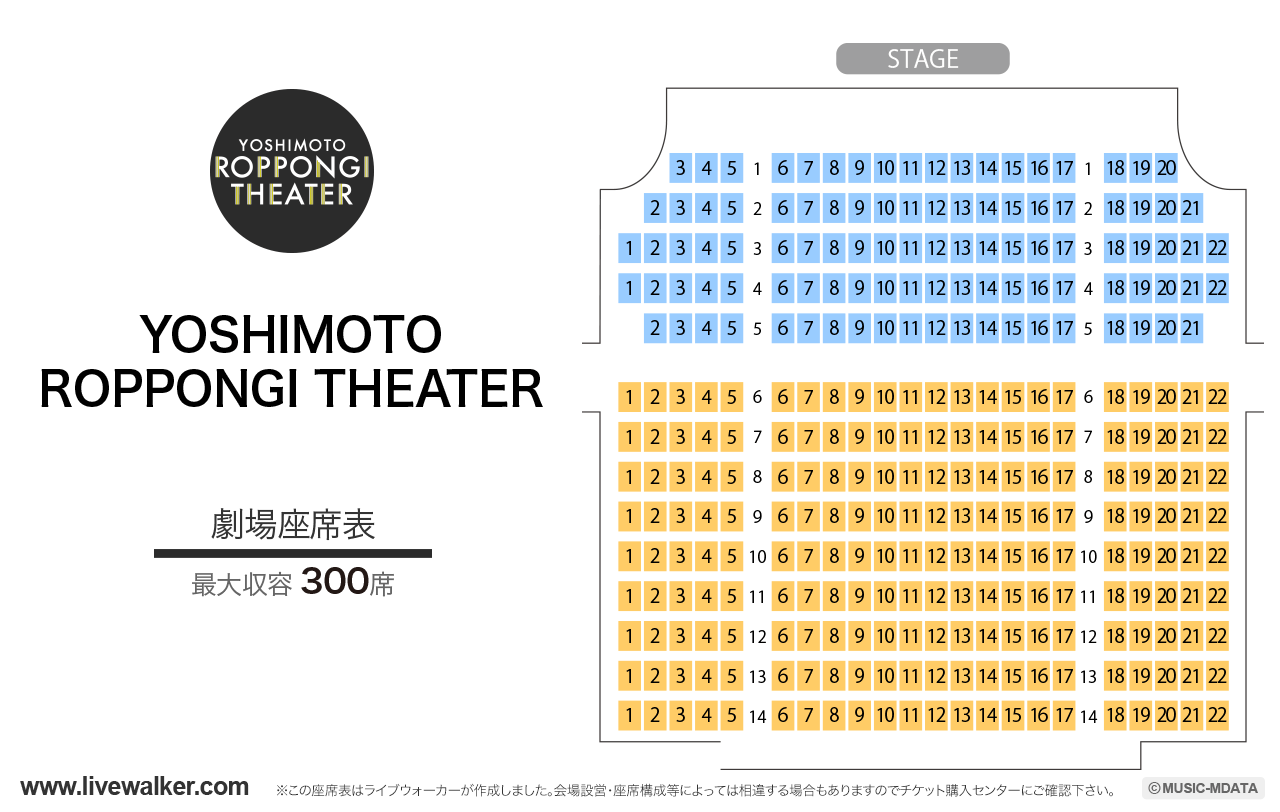YOSHIMOTO ROPPONGI THEATERの座席表