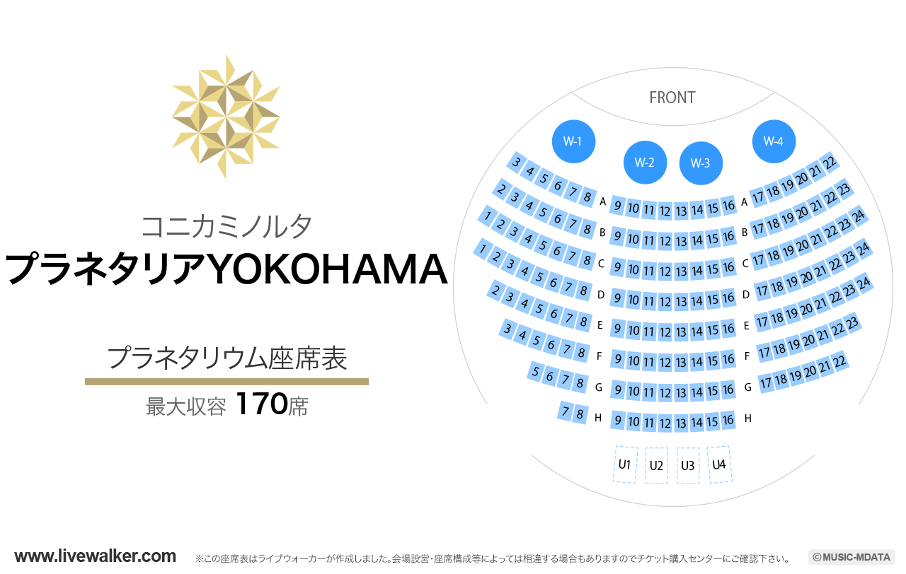 プラネタリアYOKOHAMAの座席表