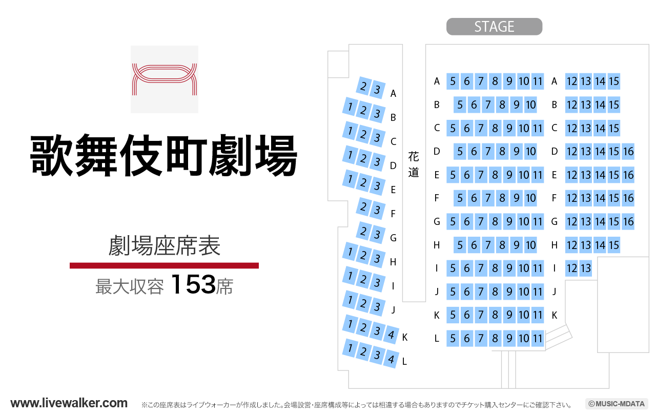 歌舞伎町劇場の座席表
