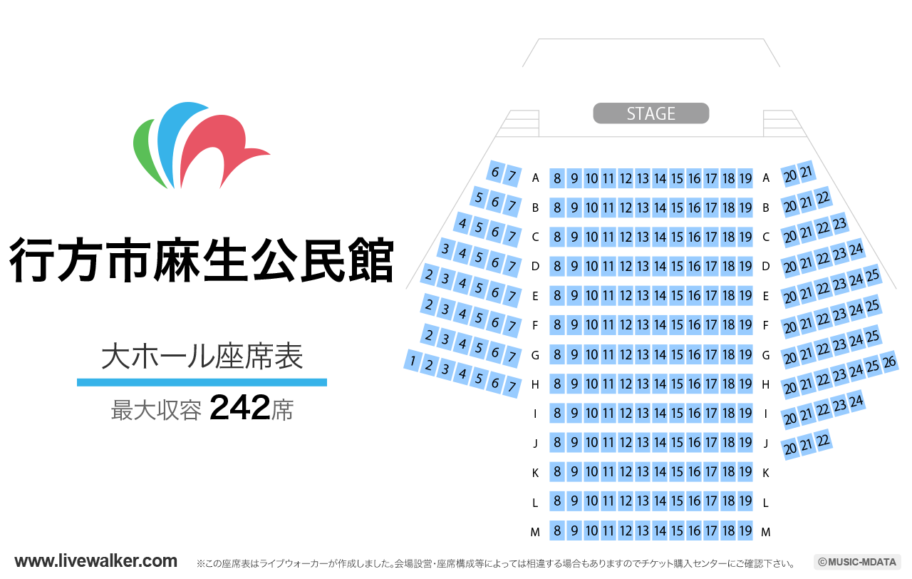 行方市麻生公民館の座席表