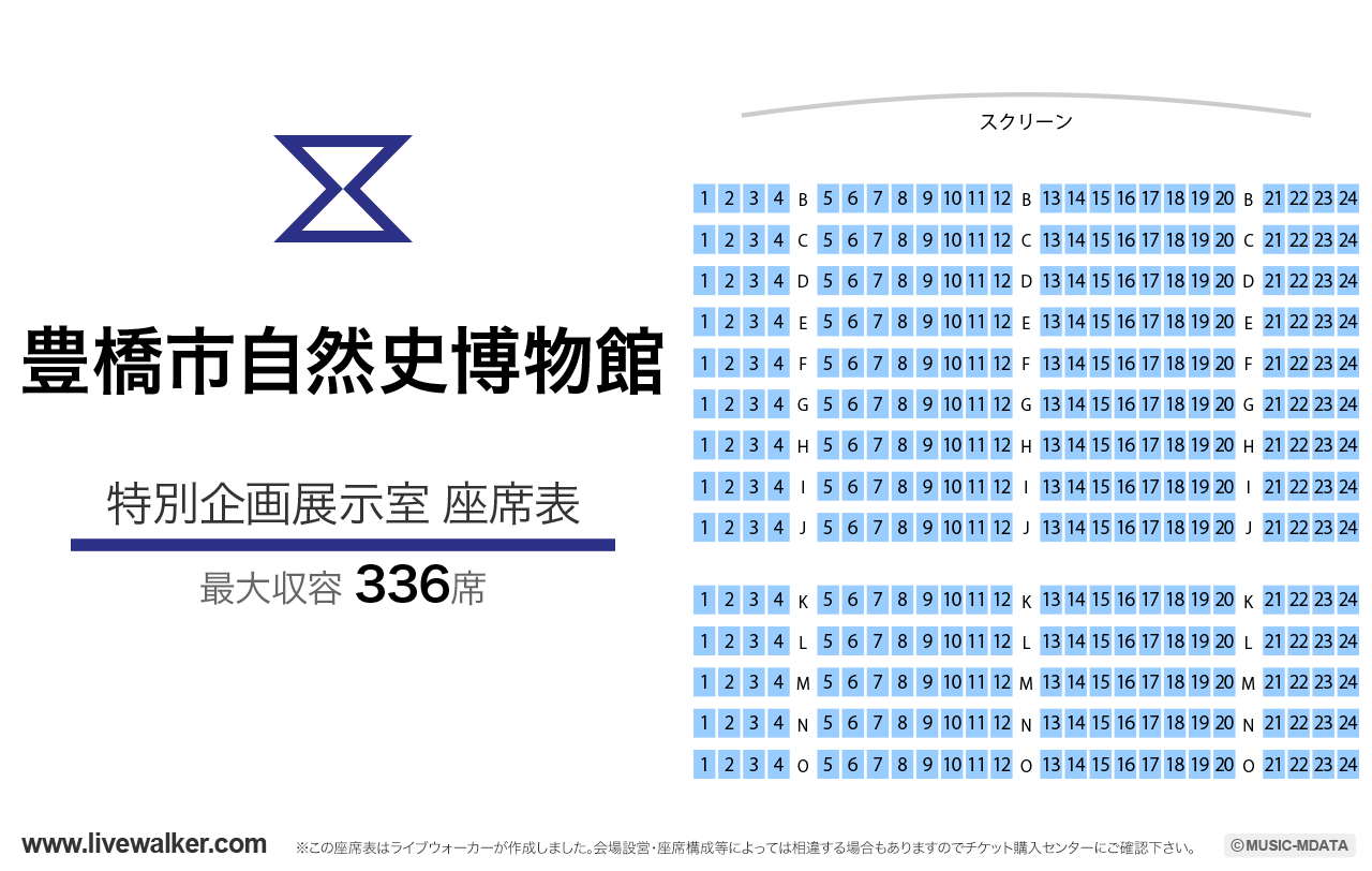 豊橋市自然史博物館の座席表