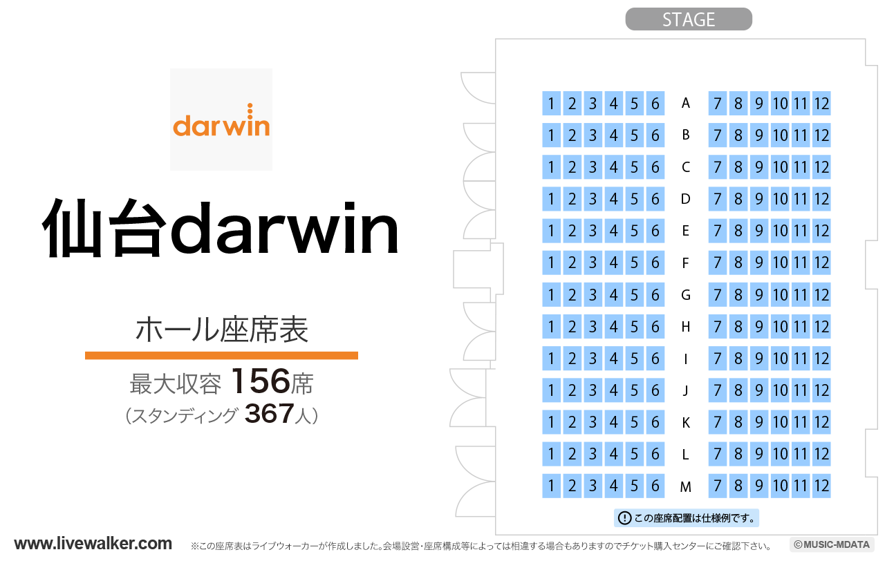 仙台darwinの座席表