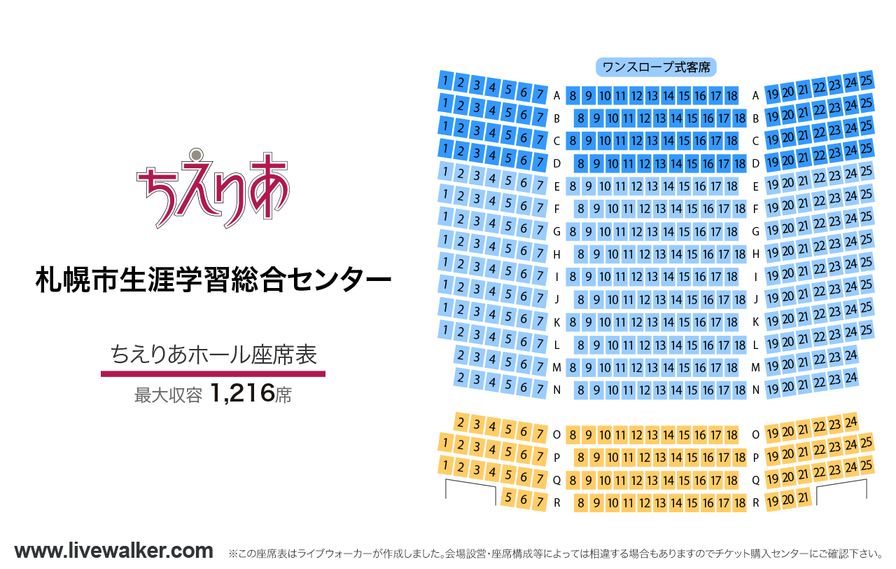 ちえりあホールちえりあホールの座席表