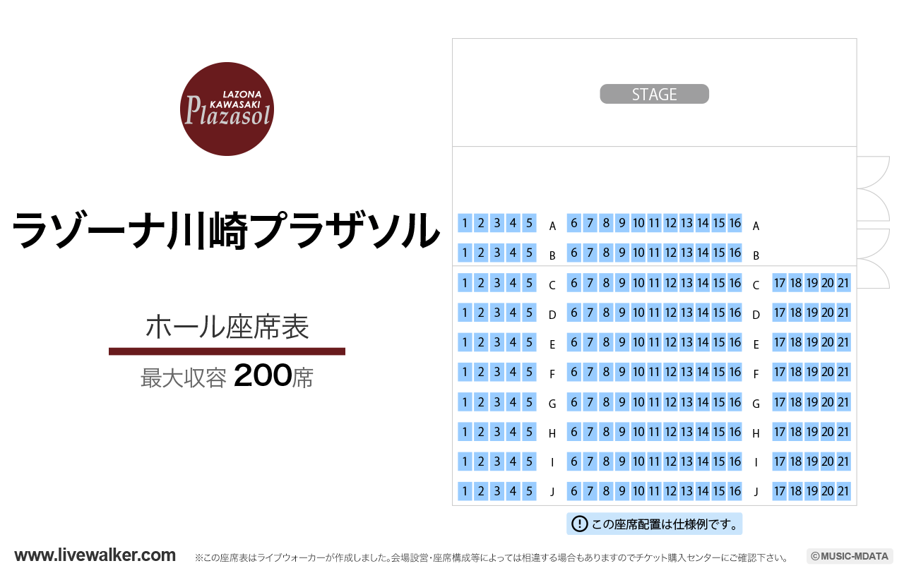 ラゾーナ川崎プラザソルの座席表