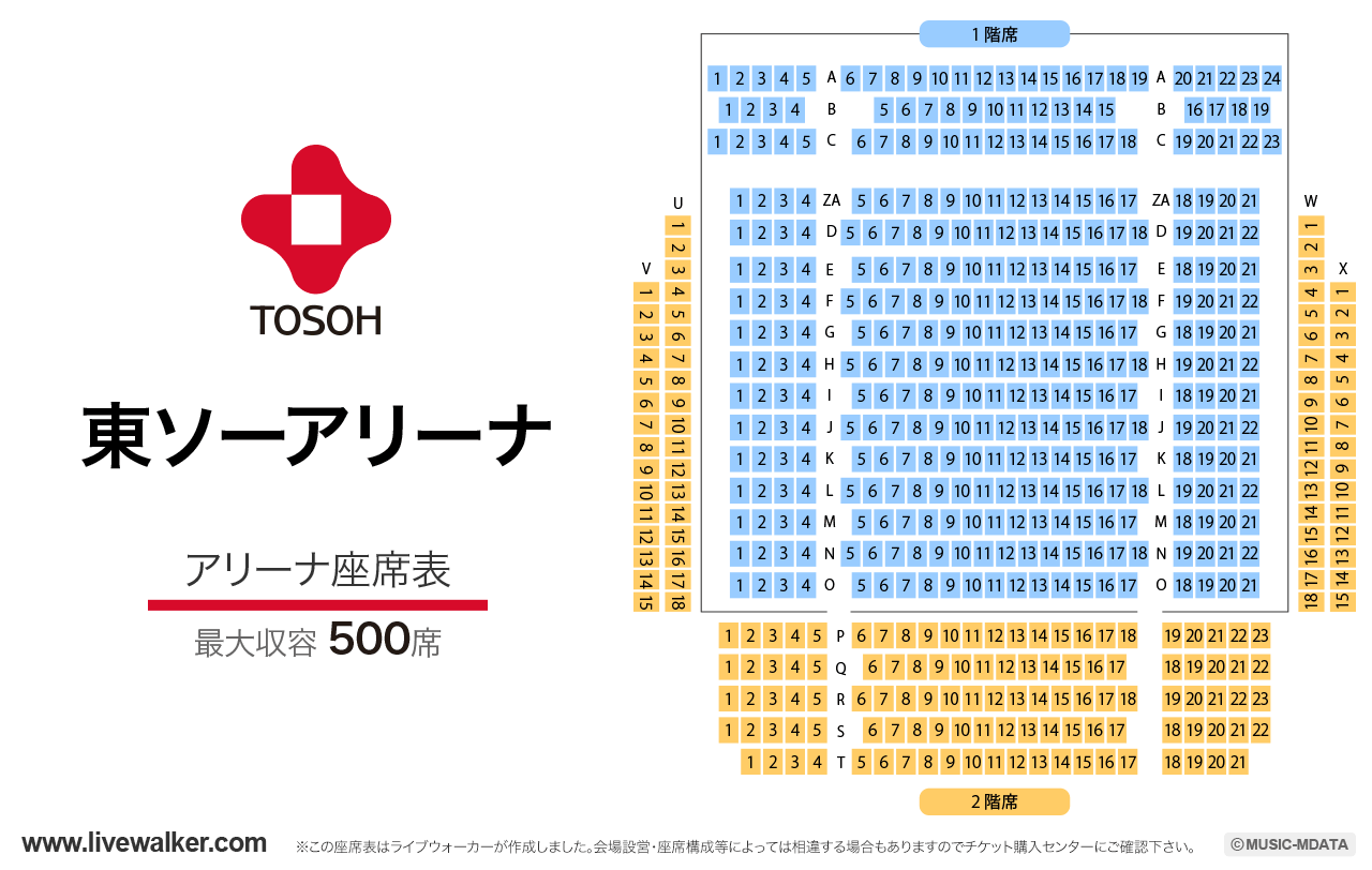 東ソーアリーナアリーナの座席表