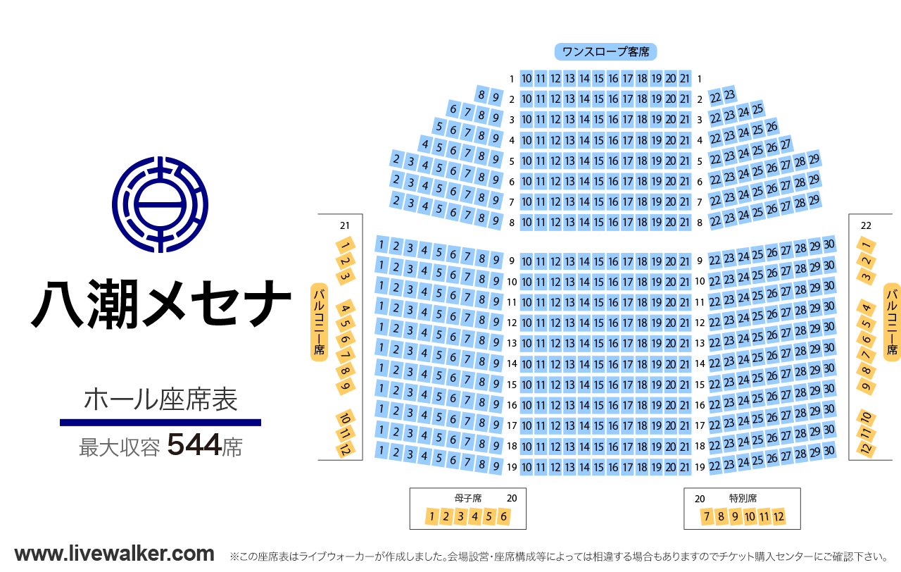 八潮メセナホールの座席表