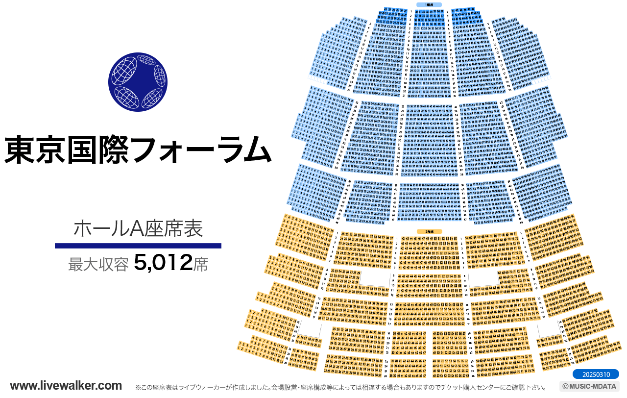 東京国際フォーラムホールAの座席表