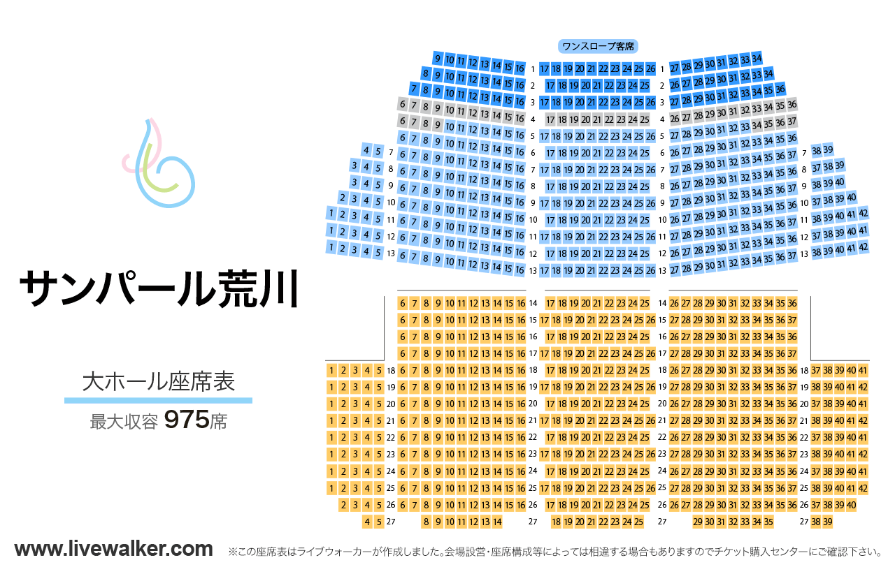 サンパール荒川大ホールの座席表