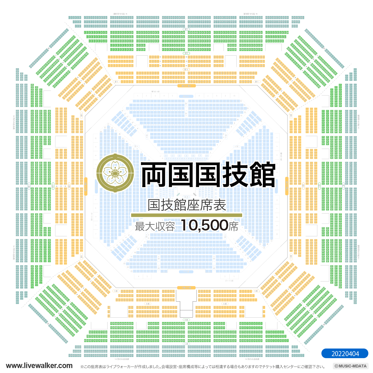 両国国技館アリーナの座席表